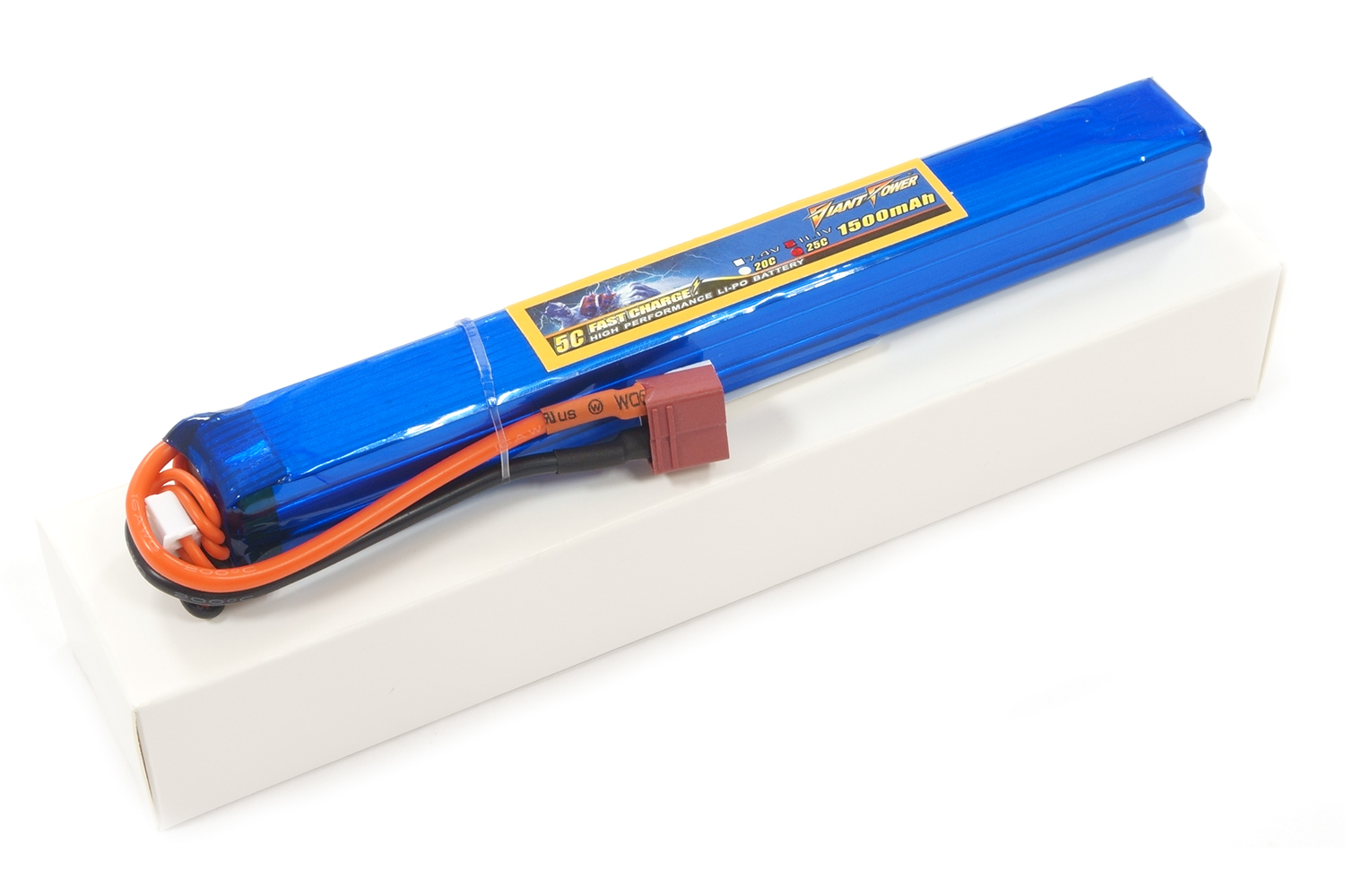 фото Аккумулятор для страйкбола Giant Power (Dinogy) Li-Pol 1500 мАч 11.1 В 167x19x20 мм T-Plug 25C