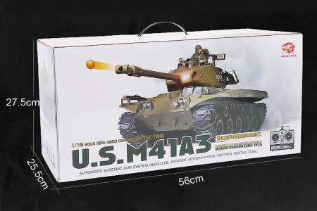 фото Танк на радиоуправлении 1:16 Heng Long Bulldog M41A3 с пневмопушкой и и/к боем (Upgrade)
