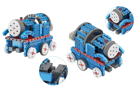 фото Конструктор STEM электронный HIQ B722 2-в-1 150 деталей сенсорный (машинка, поезд)