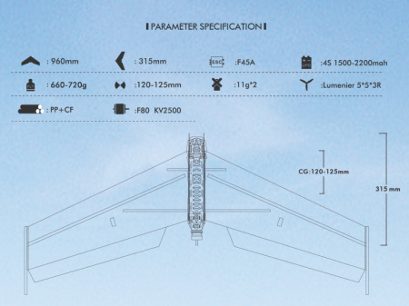 фото Летающее крыло TechOne FPV WING 900 II 960мм EPP KIT