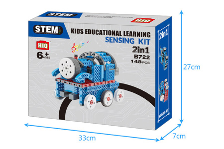 фото Конструктор STEM электронный HIQ B722 2-в-1 150 деталей сенсорный (машинка, поезд)