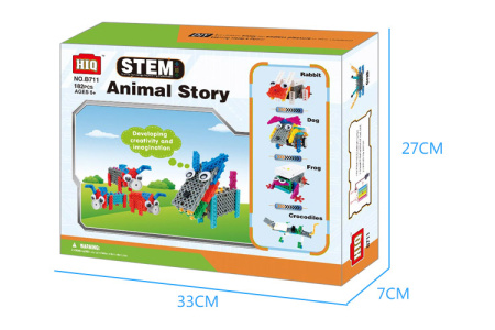 фото Конструктор электронный детский HIQ B711 12-в-1 173 детали (животные)