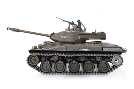 фото Танк на радиоуправлении 1:16 Heng Long Bulldog M41A3 с пневмопушкой и и/к боем (Upgrade)