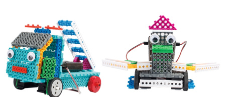 фото Конструктор STEM с пультом HIQ R722 4-в-1 (паровозик, машинка, лыжник, робот)