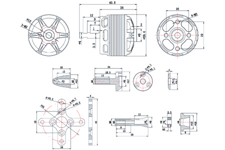 фото Мотор T-Motor AS2308 KV1450 3S 275W для самолетов